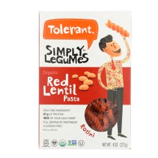 TOLERANT: Pasta Red Lentil Rotini Organic, 8 oz