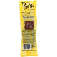 PRIMAL STRIPS: Meatless Vegan Jerky Soy Texas BBQ, 1 oz