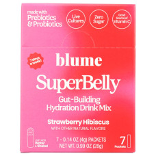 BLUME: Superbelly Strawberry Hibiscus Hydration Powder 7pc, 0.99 oz