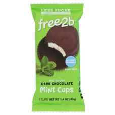 FREE2B FOODS: Choc Cup Drk Mint 2Pc, 1.4 OZ