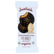 JUSTIN'S: Dark Chocolate Crispy Peanut Butter Cups, 1.38  oz
