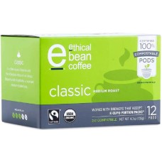 ETHICAL BEAN: Coffee Medium Roast Classic Pods, 12 ea