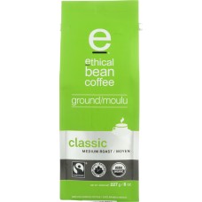 ETHICAL BEAN: Classic Medium Roast Ground Coffee, 8 oz