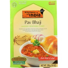 KITCHENS OF INDIA: Entre Ready To Eat Pav Bhaji Curry, 10 oz