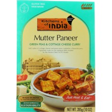 KITCHENS OF INDIA: Entre Read To Eat Mutter Paneer Green Peas, 10 oz