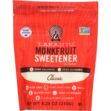 LAKANTO: All Natural Sugar Substitute Sweetener Monkfruit Classic, 8.29 oz