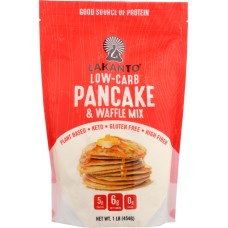 LAKANTO: Low Carb Gluten-free Pancake Waffle Mix, 16 oz
