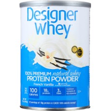 DESIGNER PROTEIN WHEY: 100% Premium Powder French Vanilla, 12 oz