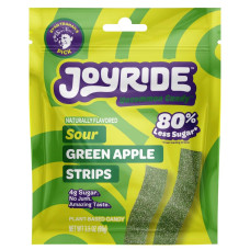 JOYRIDE: Sour Green Apple Candy Strips, 3.5 oz JOYRIDE: Sour Green Apple Candy Strips, 3.5 oz