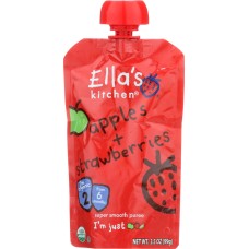ELLAS KITCHEN: Baby Stage 1 Strawberry and Apples, 3.5 oz