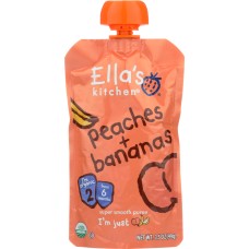 ELLA'S KITCHEN: Super Smooth Puree Peaches + Bananas, 3.5 oz