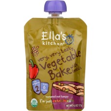 ELLAS KITCHEN: Baby Stage 2 Vegetable Bake with Lentils, 4.5 oz
