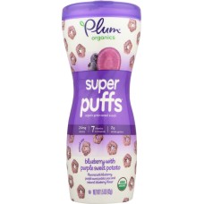 PLUM ORGANICS: Super Puffs Organic Veggie, Fruit & Grain, Blueberry Purple Sweet Potato, 1.5 oz