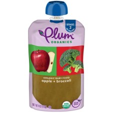 PLUM ORGANICS: Organic Baby Food Stage 2 Broccoli & Apple, 4 oz