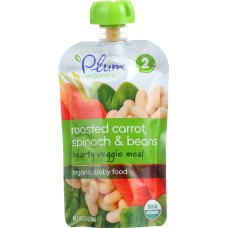 PLUM ORGANICS: Organic Baby Food Stage 2 Roasted Carrot Spinach & Beans, 3.5 oz