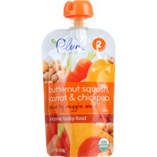 PLUM ORGANICS: Organic Baby Food Stage 2 Butternut Squash Carrot & Chickpea, 3.5 oz