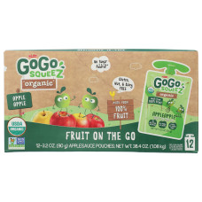 GOGO SQUEEZ: Apple Applesauce and Fruit Puree 12pk, 38.4 oz GOGO SQUEEZ: Apple Applesauce and Fruit Puree 12pk, 38.4 oz