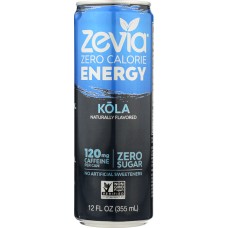 ZEVIA: Energy Kola Zero Calorie, 12 oz