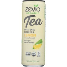 ZEVIA: Organic Black Tea Lemon, 12 fo
