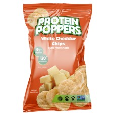 PROTEIN POPPERS: White Cheddar Chips, 4 oz