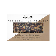 EMIRELLI: Artisanal Tahini Halva Dark Chocolate and Roasted Almonds, 8 oz