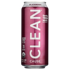 CLEAN CAUSE: Blackberry Sparkling Yerba Mate Tea, 16 fo