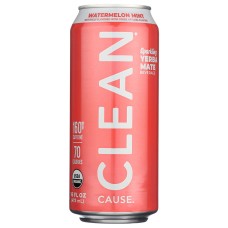 CLEAN CAUSE: Watermelon Mint Sparkling Yerba Mate, 16 fo