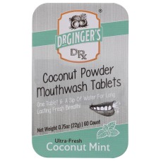 DR GINGERS HEALTHCARE PRO: All Natural Travel Mouthwash Tabs Coconut Mint Flavor, 60 ea