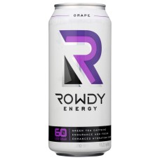 ROWDY ENERGY: Drink Grape Low Cal, 16 fo