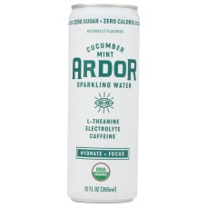 ARDOR ORGANIC: Cucumber Mint Sparkling Water, 12 fo