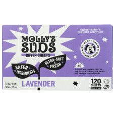 MOLLYS SUDS: Lavender Dryer Sheets Fabric Softener, 120 pk
