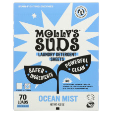 MOLLYS SUDS: Ocean Mist Laundry Detergent Sheets, 4.32 oz