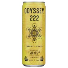ODYSSEY ELIXIR: Sparkling Pineapple Mango Energy Drink, 12 fo