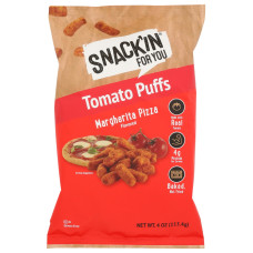 SNACK'IN FOR YOU: Tomato Puffs Margherita Pizza, 4 oz