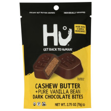 HU: Cashew Butter with Vanilla Bean Dark Chocolate Bites, 2.75 oz HU: Cashew Butter with Vanilla Bean Dark Chocolate Bites, 2.75 oz