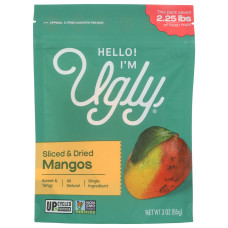 HELLO IM UGLY: Dried Sliced Mangos, 3 oz