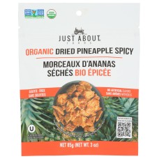 JUST ABOUT FOODS: Organic Dried Pineapple Spicy, 3 oz