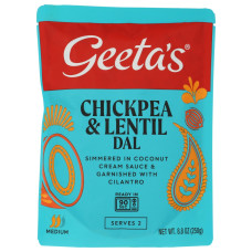 GEETA'S: Chickpea and Lentil Dal Dish, 8.8 oz GEETA'S: Chickpea and Lentil Dal Dish, 8.8 oz