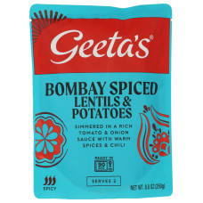 GEETA'S: Bombay Spiced Lentils and Potatoes, 8.8 oz GEETA'S: Bombay Spiced Lentils and Potatoes, 8.8 oz