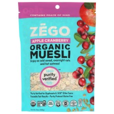 ZEGO: Organic Gluten Free Nut Free Muesli Apple Cranberry, 13 oz
