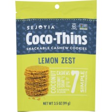 SEJOYIA: Cookie Coco-Thins Lemon Zest, 3.5 oz
