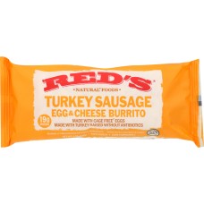 RED'S: Turkey Sausage Egg and Three Cheese Burrito, 5 oz