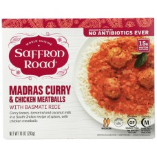 SAFFRON ROAD: Madras Curry and Chicken Meatballs, 10 oz