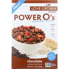 LOVE GROWN: Foods Power O's Cereal Chocolate, 10 oz