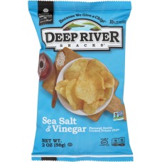 DEEP RIVER: Sea Salt and Vinegar Kettle Cooked Potato Chips, 2 oz