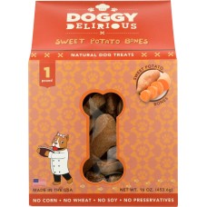 DOGGY DELIRIOUS: Dog Bone Sweet Potato, 16 oz