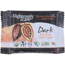 RIGHTEOUSLY RAW: 83% Cacao Pure Dark Bite, 0.35 oz