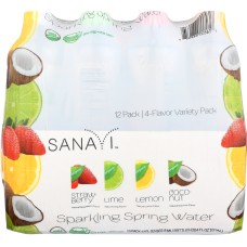 SANAVI: Spring Water 4 Variety Flavor Pack of 12, 204 oz