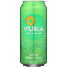 VUKA: Energy Drink Renew Mango Peach, 16 oz