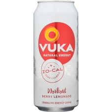 VUKA ENERGY DRINKS: Zero Calorie Workout Berry Lemonade, 16 fo
